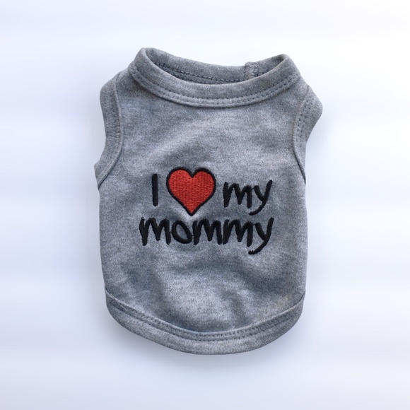 NWOT Parisian Pet I Heart My Mommy Dog Tank Top - Picture 1 of 5